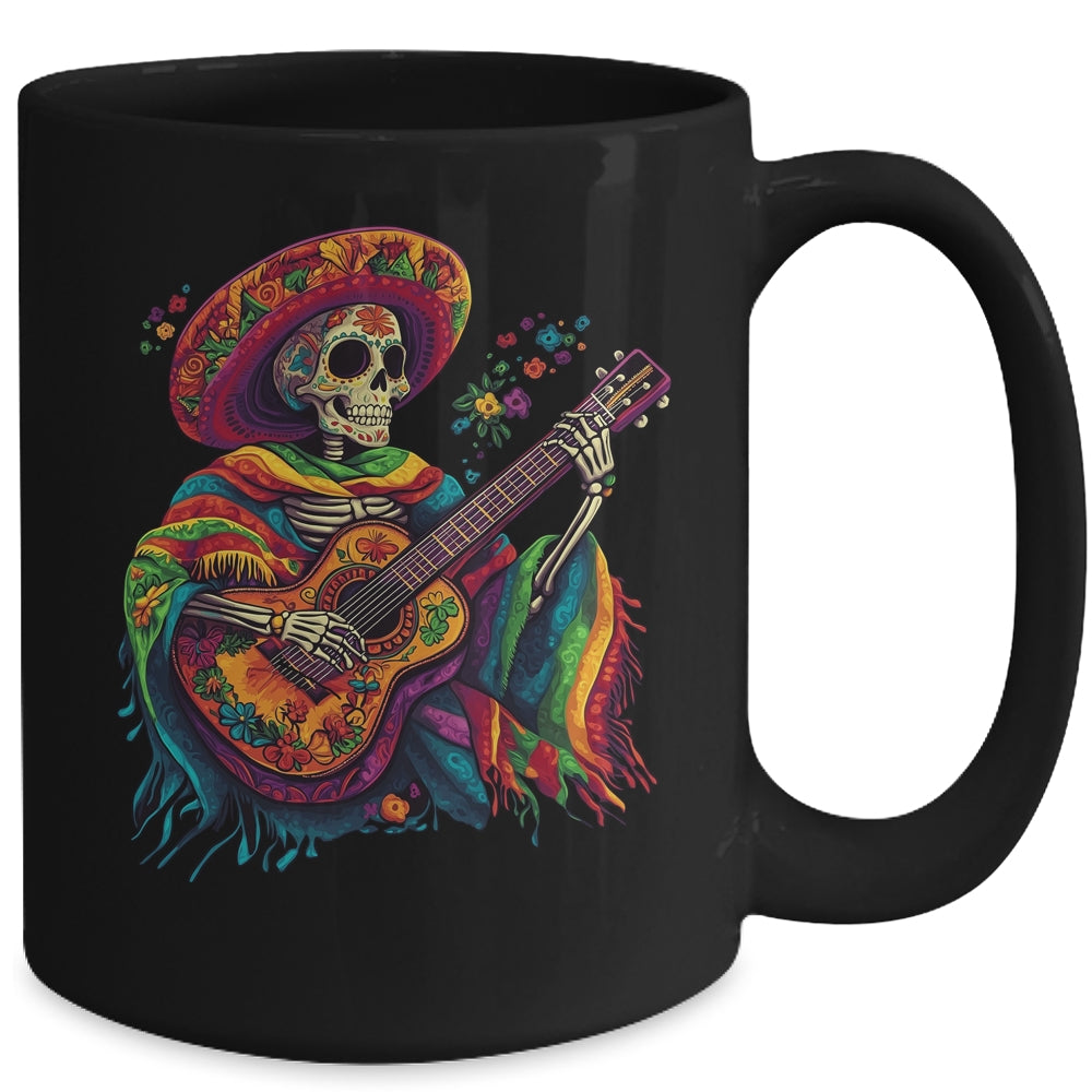 Dia De Los Muertos Mexican Skeletons Instrumentalist Dancing Mug | siriusteestore