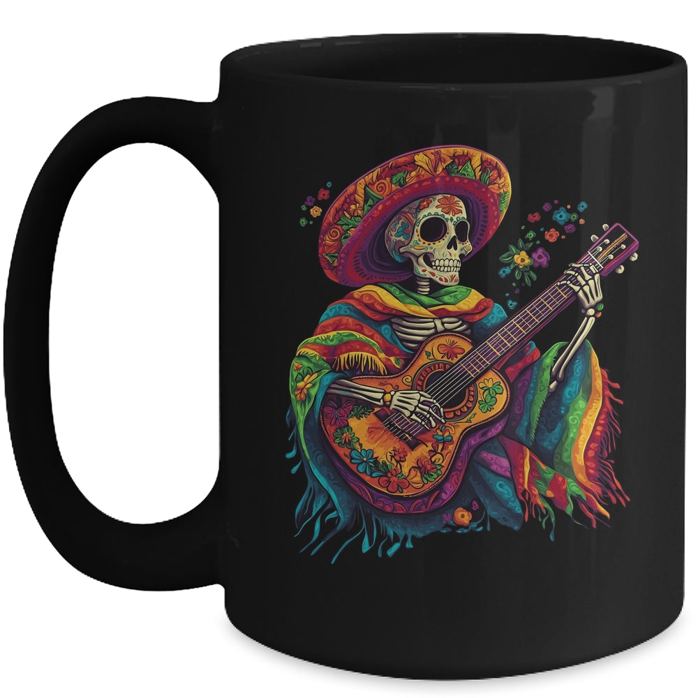 Dia De Los Muertos Mexican Skeletons Instrumentalist Dancing Mug | siriusteestore