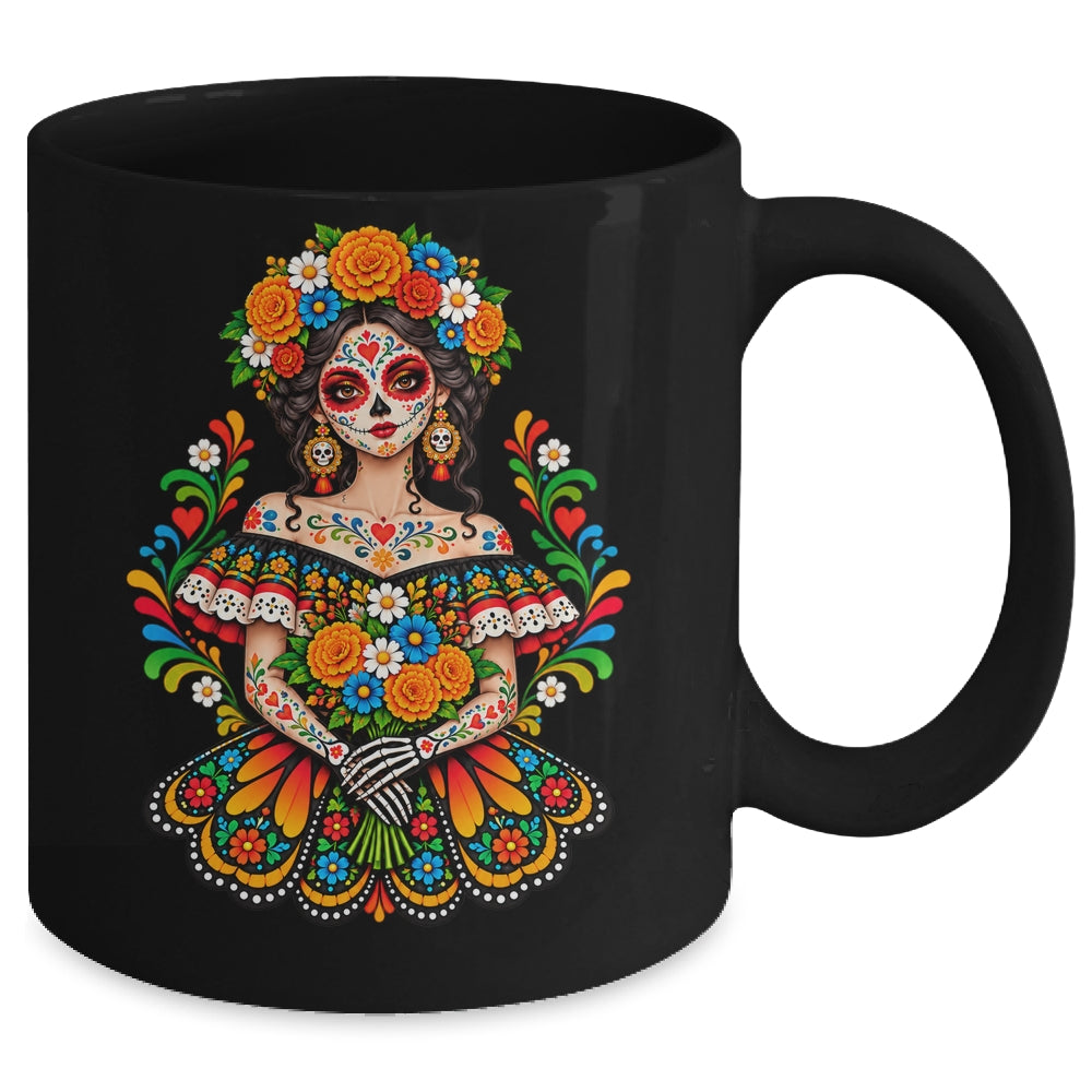 Dia De Los Muertos Sugar Skull Catrina Day Of The Dead Women Mug | siriusteestore