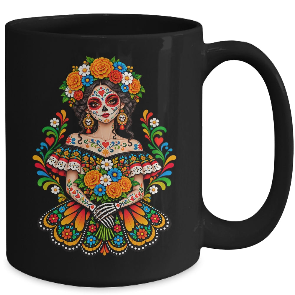 Dia De Los Muertos Sugar Skull Catrina Day Of The Dead Women Mug | siriusteestore