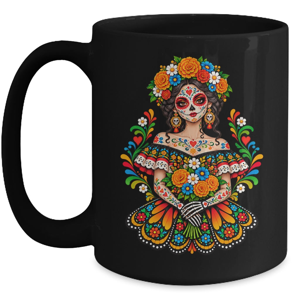 Dia De Los Muertos Sugar Skull Catrina Day Of The Dead Women Mug | siriusteestore