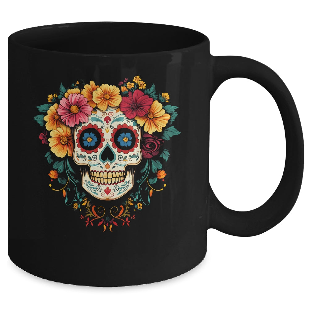 Dia De Los Muertos Sugar Skull Mexican Halloween Costume Mug | siriusteestore