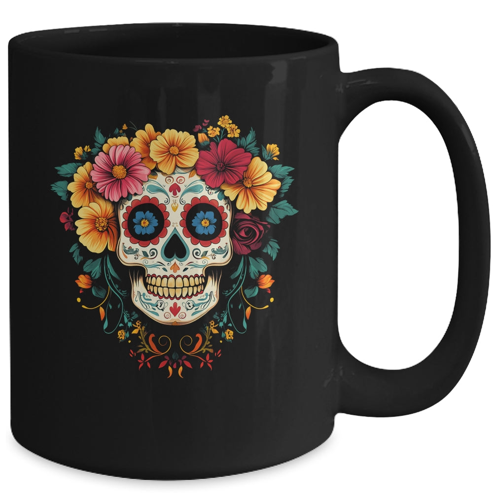 Dia De Los Muertos Sugar Skull Mexican Halloween Costume Mug | siriusteestore