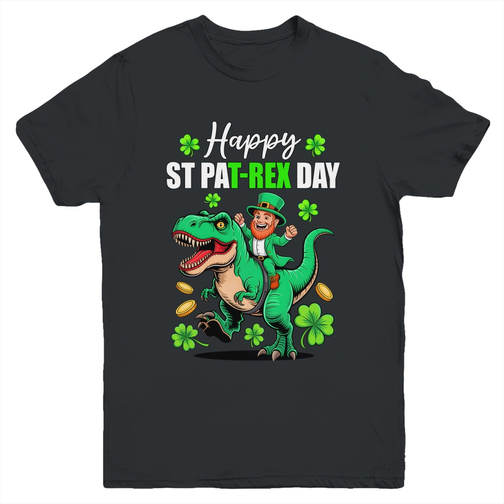 Dino St Patricks Day Kids Saint Patricks Boys Leprechaun Youth Shirt | siriusteestore