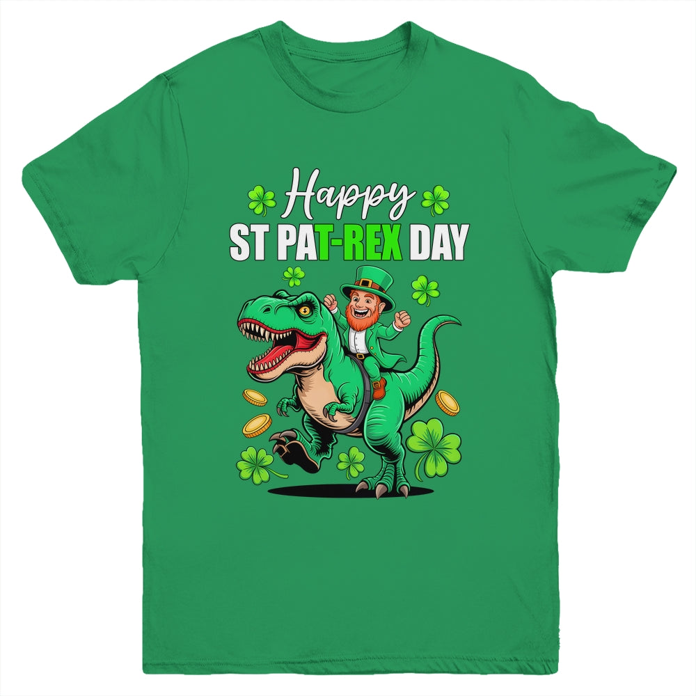Dino St Patricks Day Kids Saint Patricks Boys Leprechaun Youth Shirt | siriusteestore