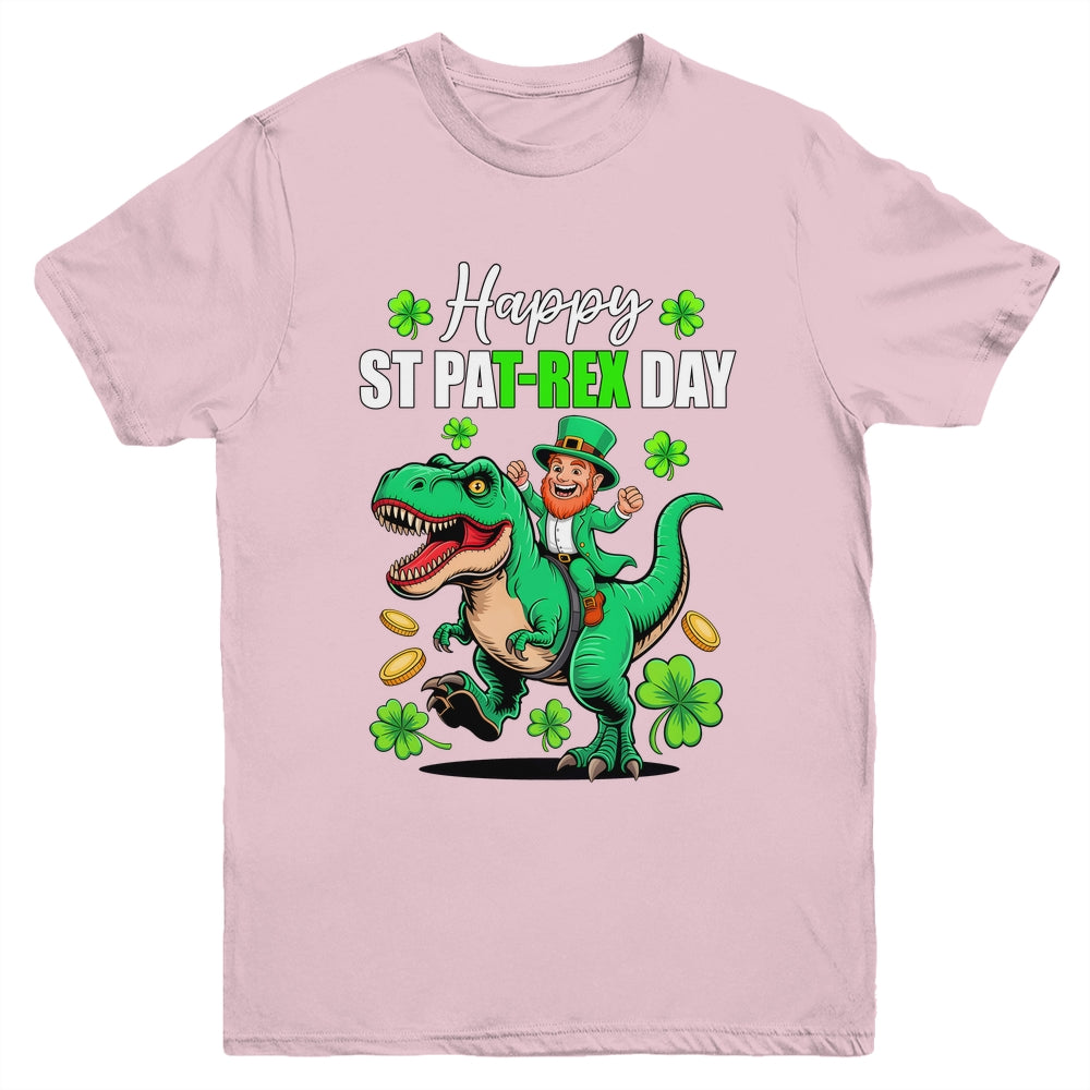 Dino St Patricks Day Kids Saint Patricks Boys Leprechaun Youth Shirt | siriusteestore