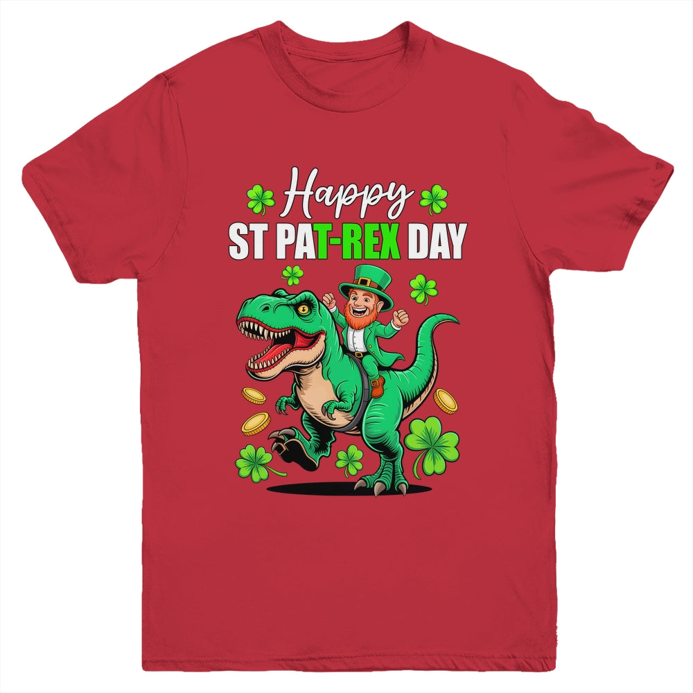 Dino St Patricks Day Kids Saint Patricks Boys Leprechaun Youth Shirt | siriusteestore