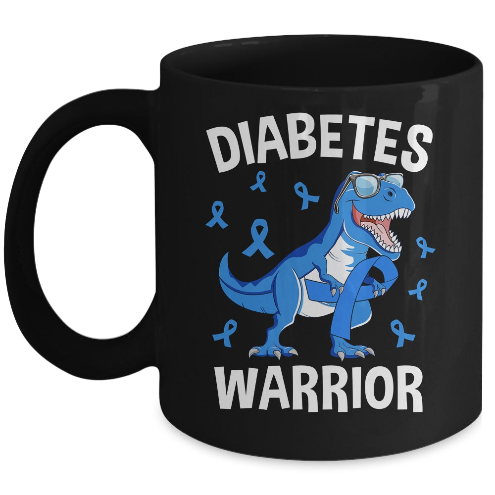 Dinosaur Blue Ribbon T1D Type 1 Diabetes Awareness Mug | siriusteestore
