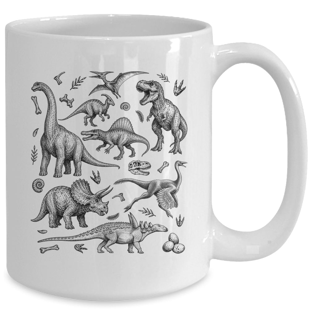 Dinosaur Graphic Adult Men Kids Boys Vintage Cute Dino Mug | siriusteestore
