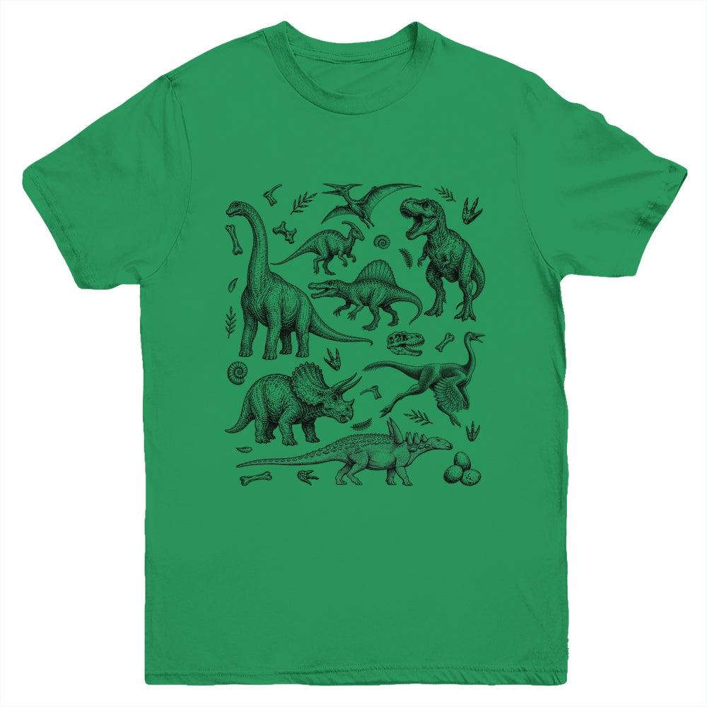 Dinosaur Graphic Adult Men Kids Boys Vintage Cute Dino Youth Shirt | siriusteestore