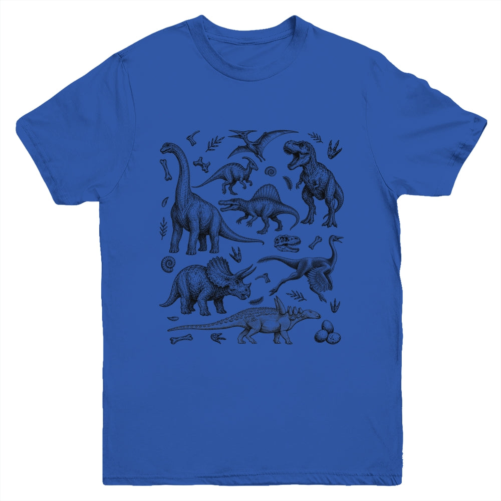 Dinosaur Graphic Adult Men Kids Boys Vintage Cute Dino Youth Shirt | siriusteestore