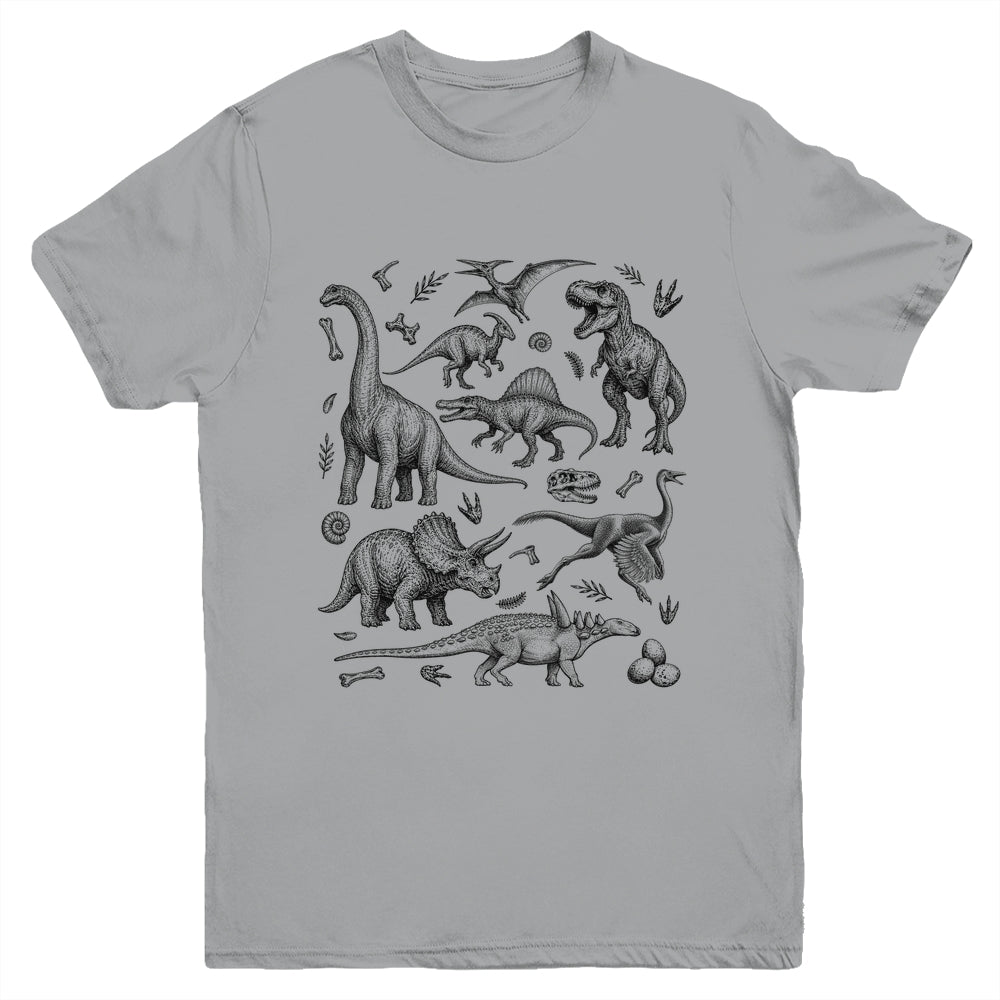 Dinosaur Graphic Adult Men Kids Boys Vintage Cute Dino Youth Shirt | siriusteestore