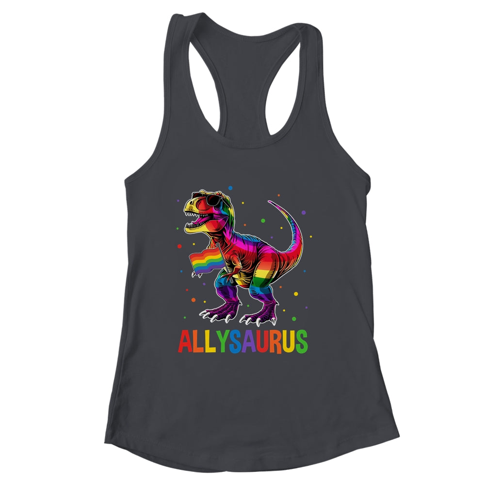 Dinosaur Rainbow Flag Ally LGBT Allysaurus LGBT Pride Shirt & Tank Top | siriusteestore