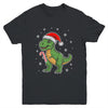 Dinosaur Santa Hat Funny Christmas Boys Dinosaur T-Rex Lover Youth Shirt | siriusteestore
