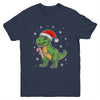 Dinosaur Santa Hat Funny Christmas Boys Dinosaur T-Rex Lover Youth Shirt | siriusteestore