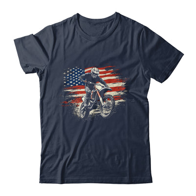 Dirt Bike American Flag Motocross Biker Vintage USA Shirt & Hoodie | siriusteestore