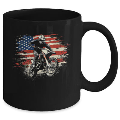 Dirt Bike American Flag Motocross Biker Vintage USA Mug | siriusteestore