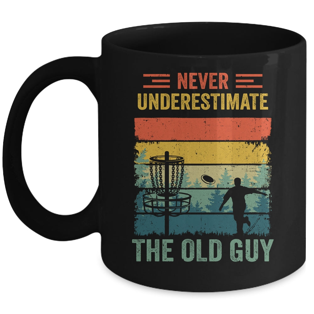 Disc Golf For Men Dad Grandpa Old Guy Disc Golf Player Retro Mug | siriusteestore