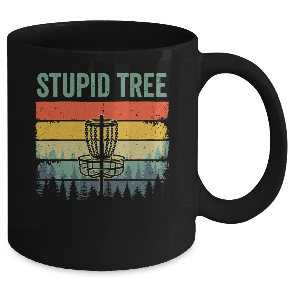 Disc Golf For Men Women Funny Stupid Tree Retro Disc Golf Mug | siriusteestore