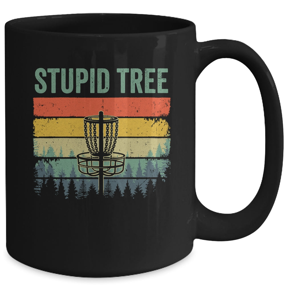 Disc Golf For Men Women Funny Stupid Tree Retro Disc Golf Mug | siriusteestore