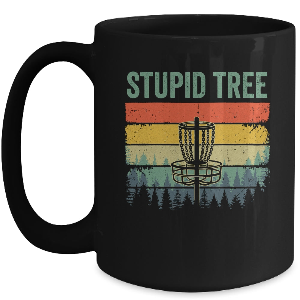 Disc Golf For Men Women Funny Stupid Tree Retro Disc Golf Mug | siriusteestore