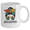Disc Golf Mom Life Messy Bun Hair Glasses For Women Vintage Mug | siriusteestore