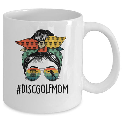 Disc Golf Mom Life Messy Bun Hair Glasses For Women Vintage Mug | siriusteestore