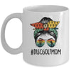 Disc Golf Mom Life Messy Bun Hair Glasses For Women Vintage Mug | siriusteestore