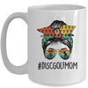 Disc Golf Mom Life Messy Bun Hair Glasses For Women Vintage Mug | siriusteestore