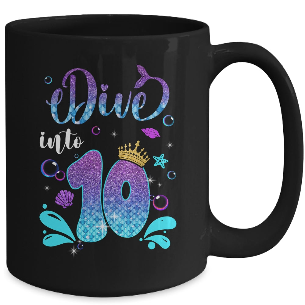 Dive Into 10 Birthday Decorations Girl 10th Birthday Mermaid Mug | siriusteestore