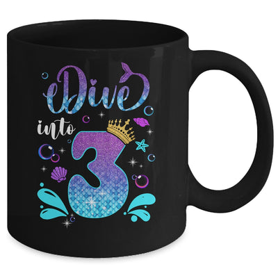 Dive Into 3 Birthday Decorations Girl 3rd Birthday Mermaid Mug | siriusteestore