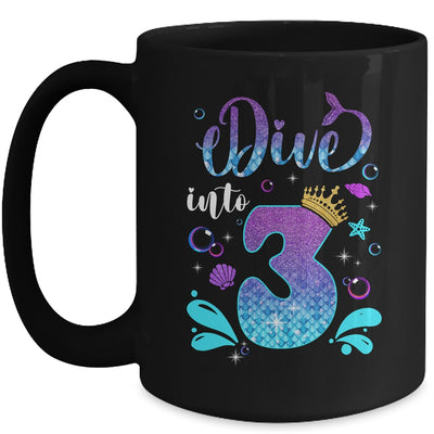 Dive Into 3 Birthday Decorations Girl 3rd Birthday Mermaid Mug | siriusteestore