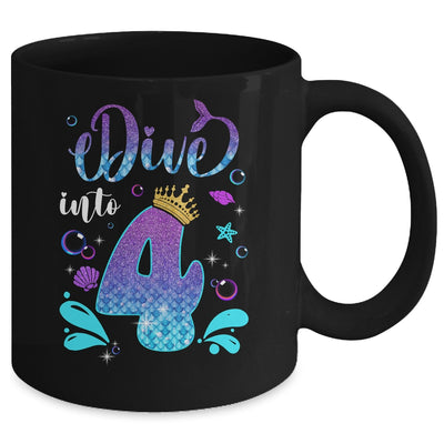 Dive Into 4 Birthday Decorations Girl 4th Birthday Mermaid Mug | siriusteestore