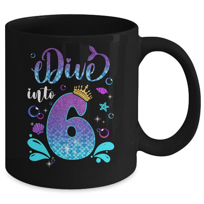 Dive Into 6 Birthday Decorations Girl 6th Birthday Mermaid Mug | siriusteestore