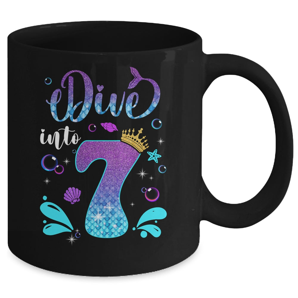 Dive Into 7 Birthday Decorations Girl 7th Birthday Mermaid Mug | siriusteestore