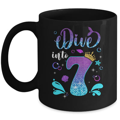 Dive Into 7 Birthday Decorations Girl 7th Birthday Mermaid Mug | siriusteestore