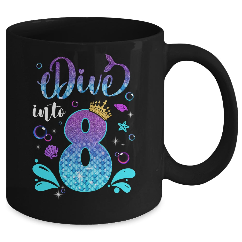 Dive Into 8 Birthday Decorations Girl 8th Birthday Mermaid Mug | siriusteestore