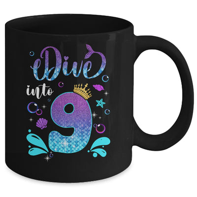 Dive Into 9 Birthday Decorations Girl 9th Birthday Mermaid Mug | siriusteestore