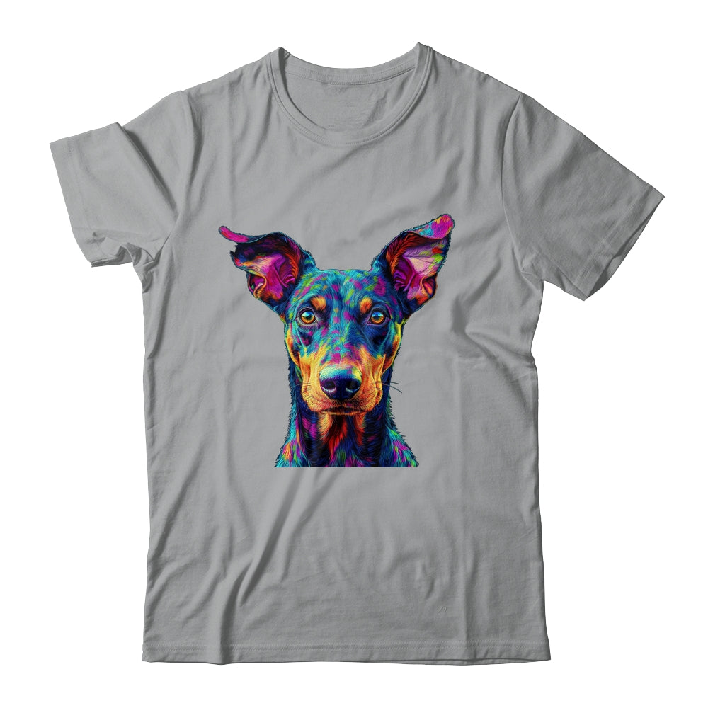 Doberman Dog Colorful Face Dog Lover Men Women Shirt & Tank Top | siriusteestore