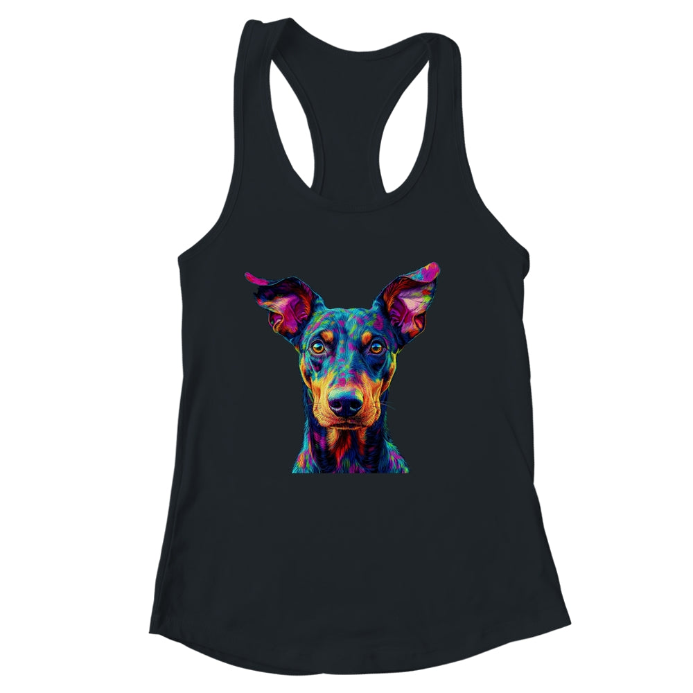 Doberman Dog Colorful Face Dog Lover Men Women Shirt & Tank Top | siriusteestore