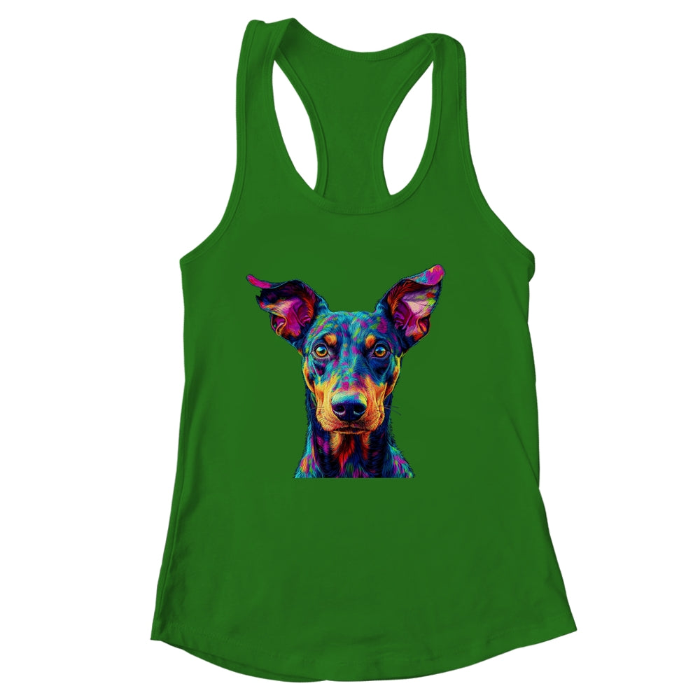 Doberman Dog Colorful Face Dog Lover Men Women Shirt & Tank Top | siriusteestore
