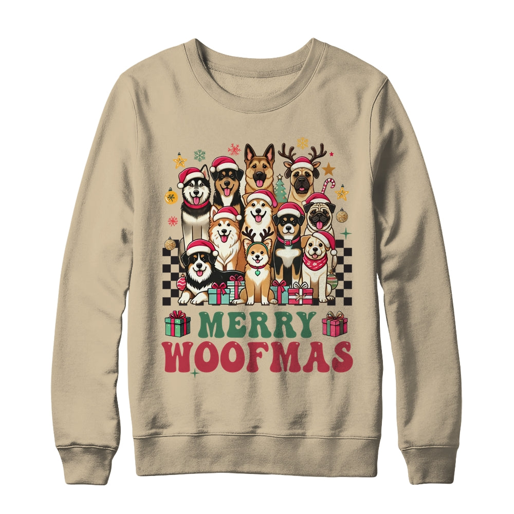 Dog Mama Dog Merry Christmas Woofmas Dog Lover Dog Mom Shirt & Sweatshirt | siriusteestore