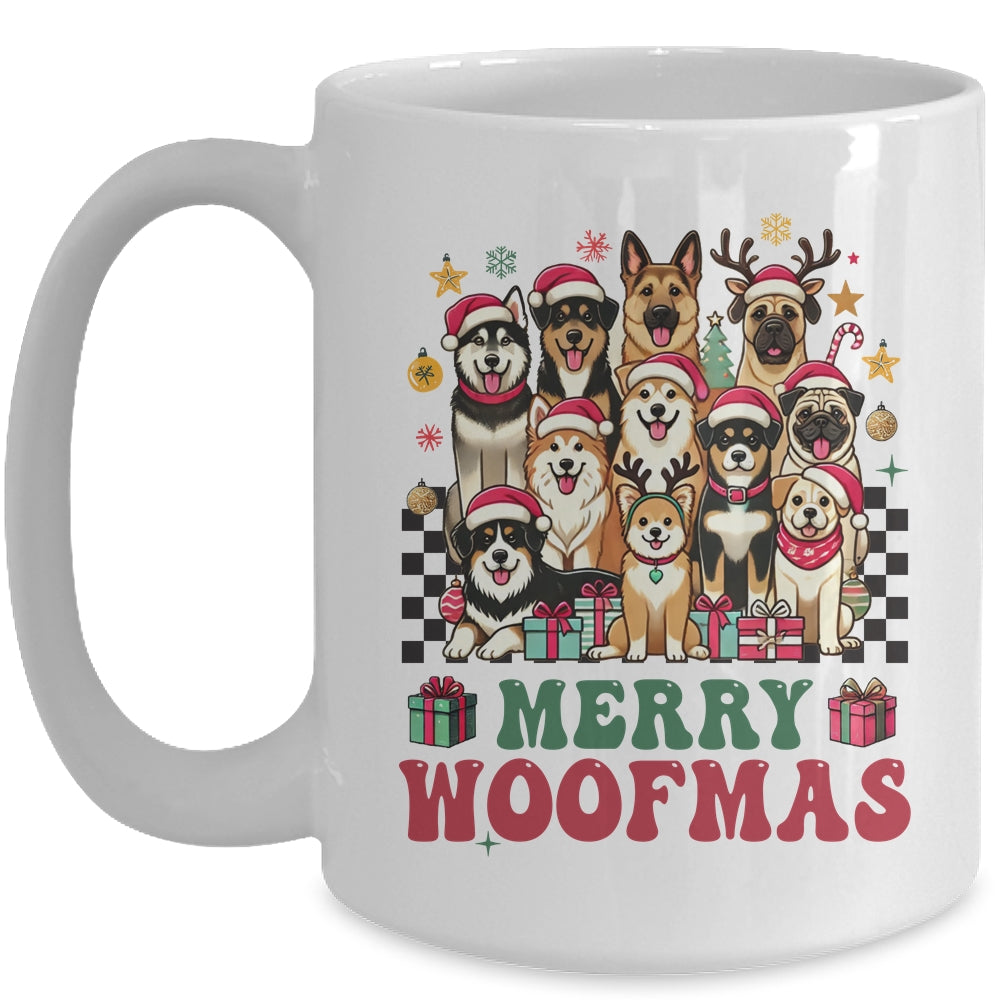 Dog Mama Dog Merry Christmas Woofmas Dog Lover Dog Mom Mug | siriusteestore
