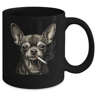 Dog Smoking Cigarette Funny Chihuahua Meme Vintage Dog Men Mug | siriusteestore