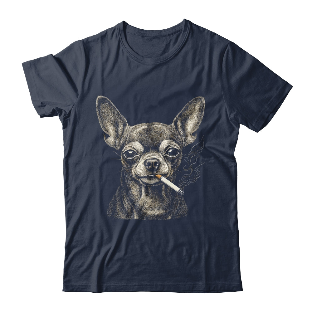 Dog Smoking Cigarette Funny Chihuahua Meme Vintage Dog Men Shirt & Hoodie | siriusteestore