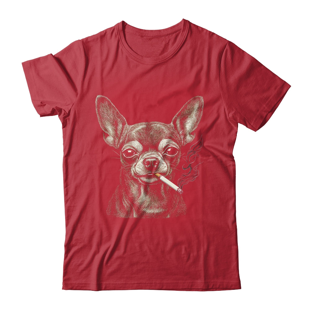 Dog Smoking Cigarette Funny Chihuahua Meme Vintage Dog Men Shirt & Hoodie | siriusteestore