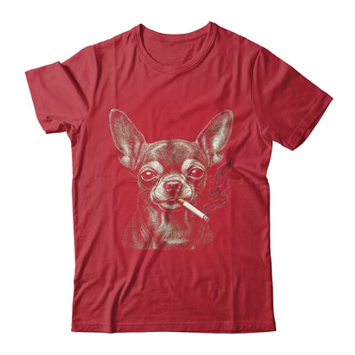 Dog Smoking Cigarette Funny Chihuahua Meme Vintage Dog Men Shirt & Hoodie | siriusteestore