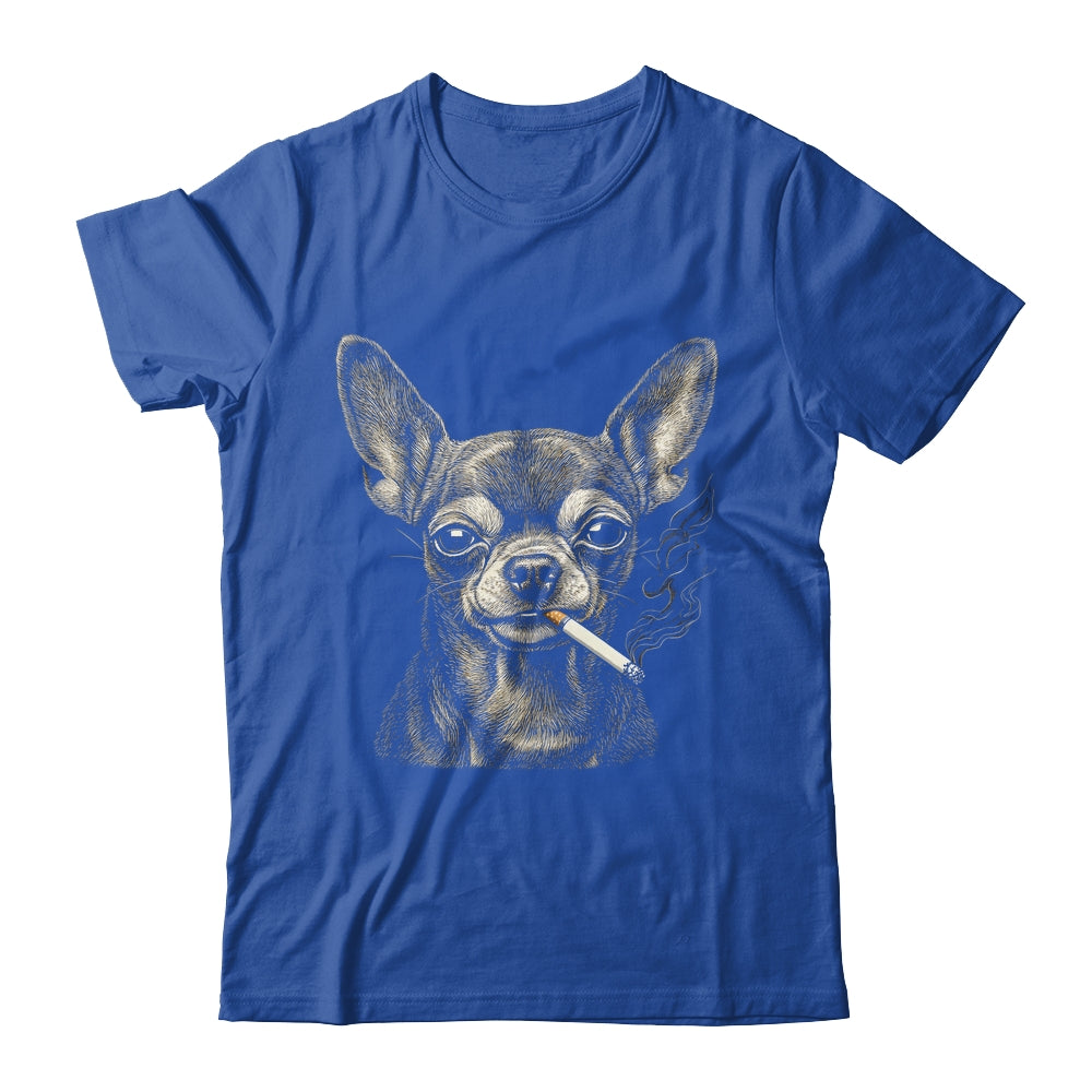 Dog Smoking Cigarette Funny Chihuahua Meme Vintage Dog Men Shirt & Hoodie | siriusteestore