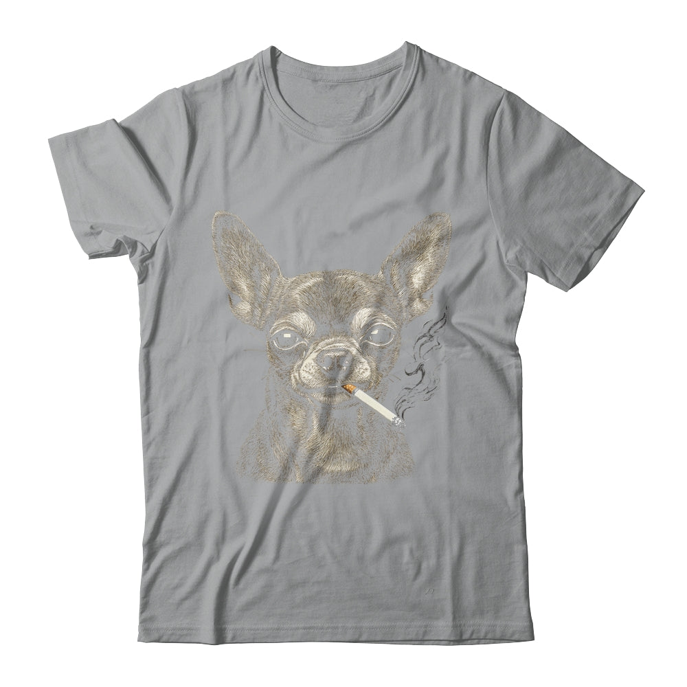 Dog Smoking Cigarette Funny Chihuahua Meme Vintage Dog Men Shirt & Hoodie | siriusteestore
