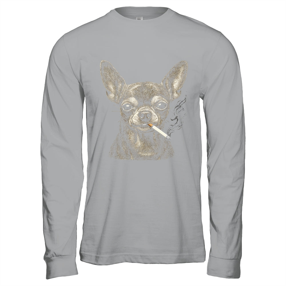 Dog Smoking Cigarette Funny Chihuahua Meme Vintage Dog Men Shirt & Hoodie | siriusteestore
